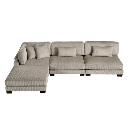 Homelegance  - Traverse 4-Piece Modular Sectional W/ Ottoman in Taupe - 8555GBx2AC1CROT  view 1