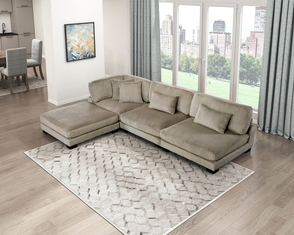 Homelegance  - Traverse 4-Piece Modular Sectional W/ Ottoman in Taupe - 8555GBx2AC1CROT  view 6