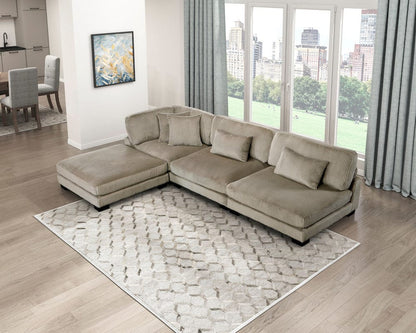 Homelegance  - Traverse 4-Piece Modular Sectional W/ Ottoman in Taupe - 8555GBx2AC1CROT  view 6