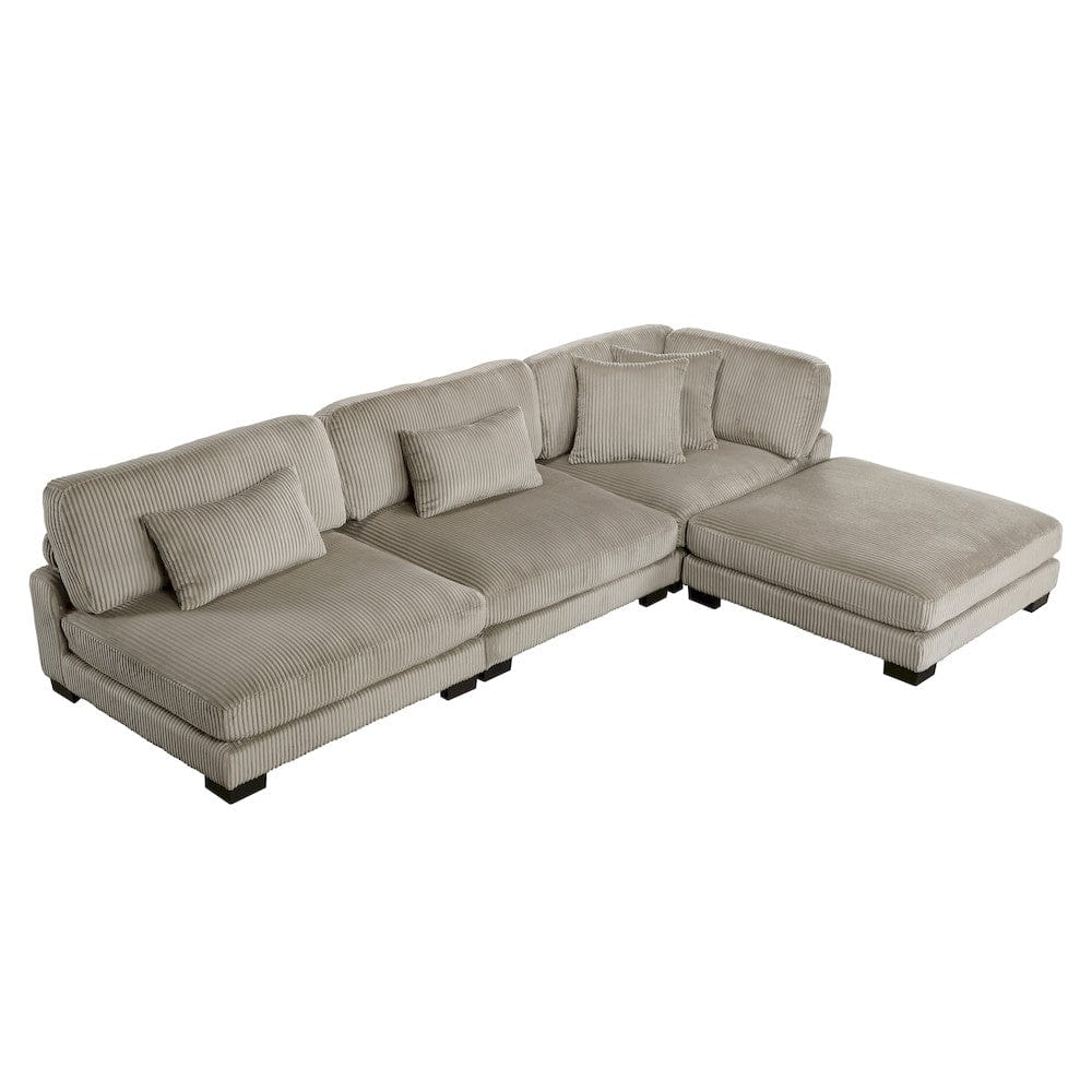 Homelegance  - Traverse 4-Piece Modular Sectional W/ Ottoman in Taupe - 8555GBx2AC1CROT  view 11
