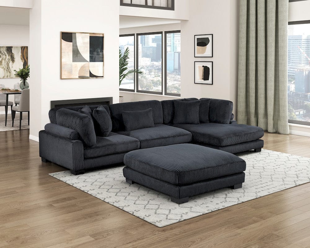 Homelegance  - Traverse 4-Piece Modular Sectional W/ Reversible Chaise and Ottoman - 8555BKxCRACVCOT  view 9