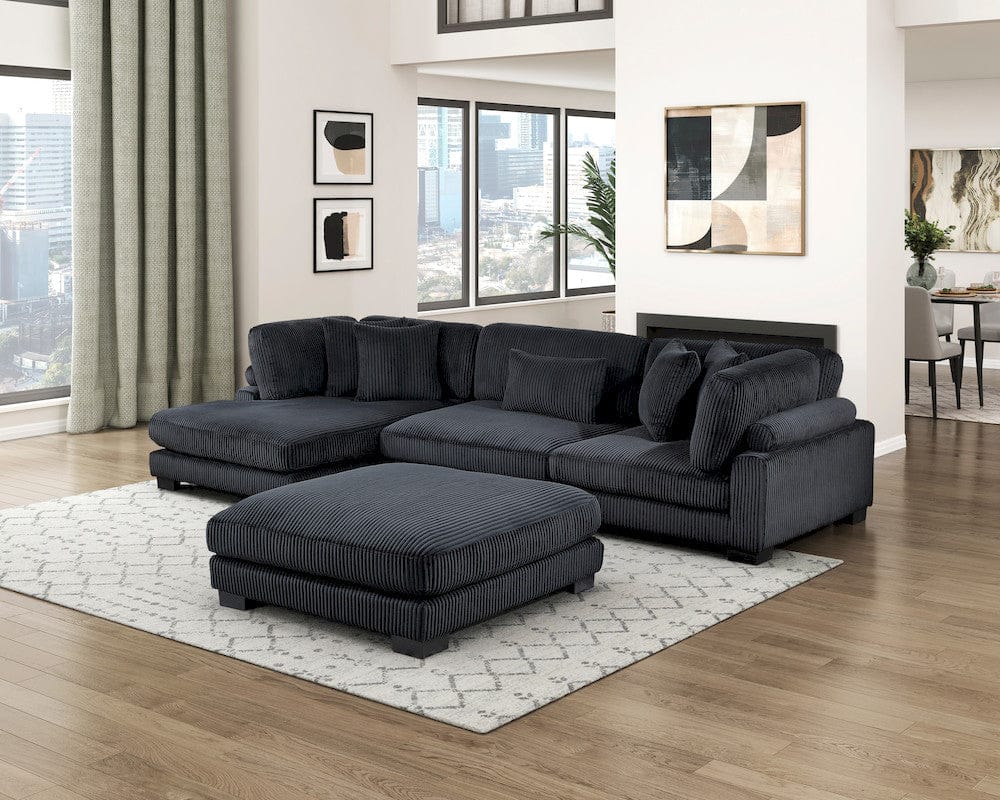 Homelegance  - Traverse 4-Piece Modular Sectional W/ Reversible Chaise and Ottoman - 8555BKxCRACVCOT  view 10