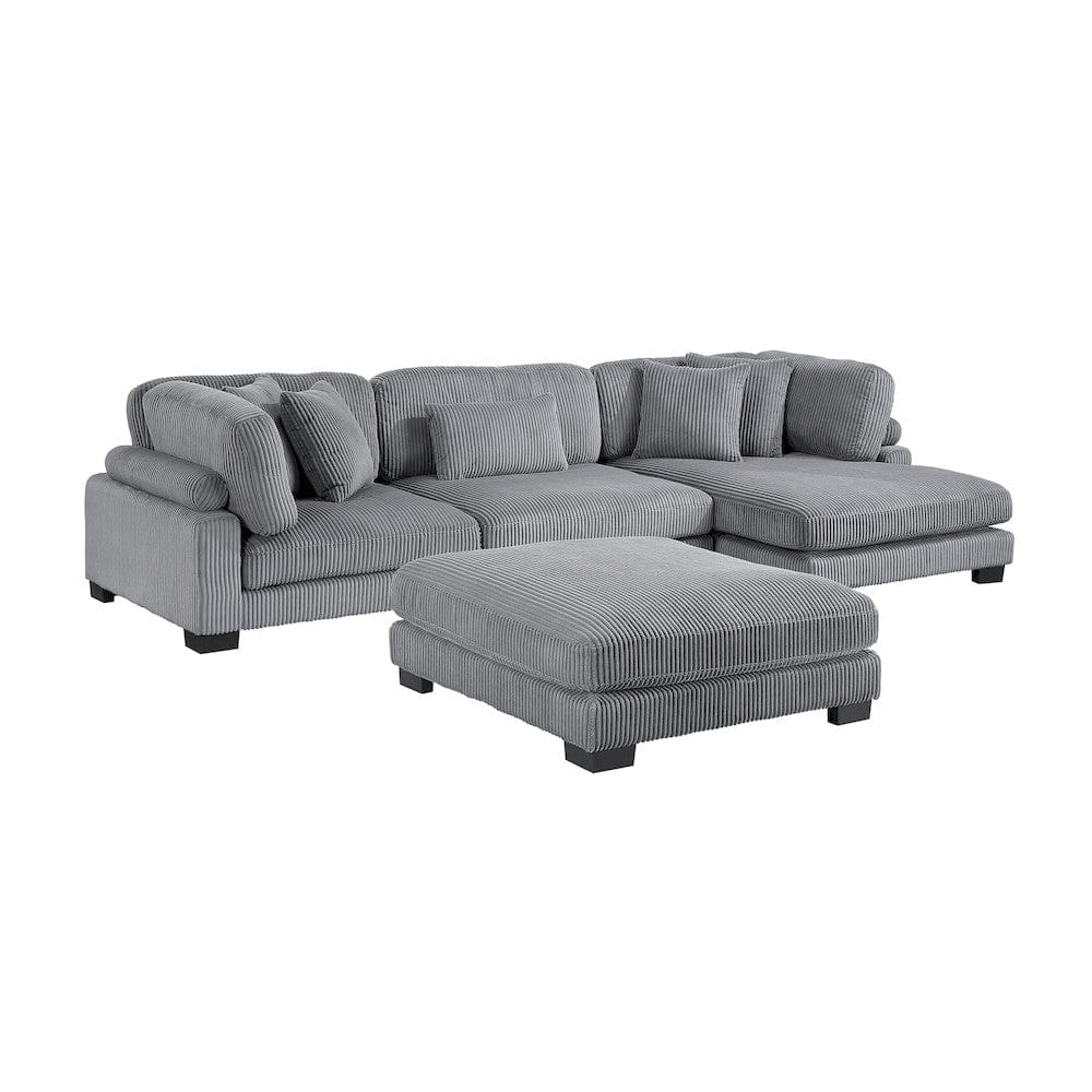 Homelegance  - Traverse 4-Piece Modular Sectional W/ Reversible Chaise and Ottoman - 8555GYxCRACVCOT  view 1