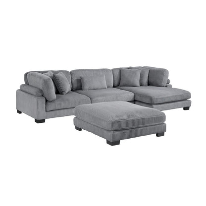 Homelegance  - Traverse 4-Piece Modular Sectional W/ Reversible Chaise and Ottoman - 8555GYxCRACVCOT  view 1