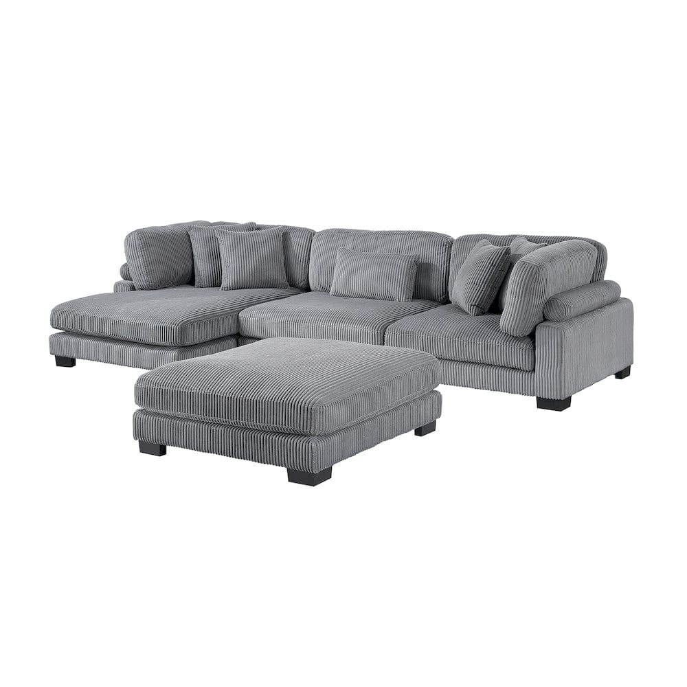 Homelegance  - Traverse 4-Piece Modular Sectional W/ Reversible Chaise and Ottoman - 8555GYxCRACVCOT  view 11