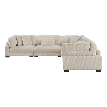 Homelegance  - Traverse 5-Piece Modular Sectional in Beige - 8555BEx2AC3CR  view 4