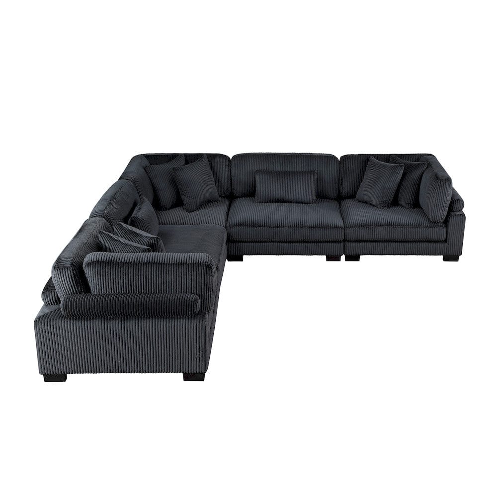 Homelegance  - Traverse 5-Piece Modular Sectional in Black - 8555BKx2AC3CR  view 8