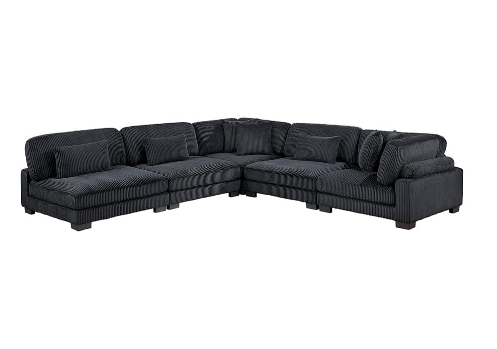 Homelegance  - Traverse 5-Piece Modular Sectional in Black - 8555BKx5SC  view 1