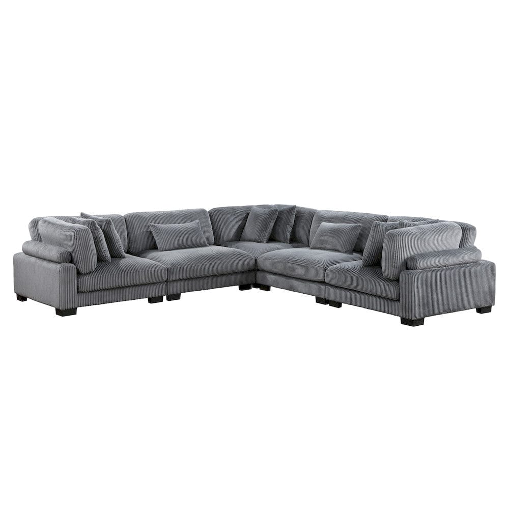 Homelegance  - Traverse 5-Piece Modular Sectional in Gray - 8555GYx2AC3CR  view 1