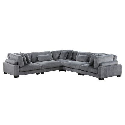Homelegance  - Traverse 5-Piece Modular Sectional in Gray - 8555GYx2AC3CR  view 1