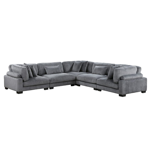 Homelegance  - Traverse 5-Piece Modular Sectional in Gray - 8555GYx2AC3CR  view 1