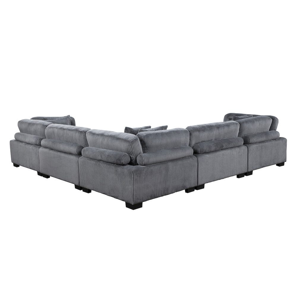Homelegance  - Traverse 5-Piece Modular Sectional in Gray - 8555GYx2AC3CR  view 2