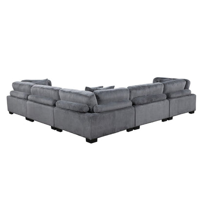 Homelegance  - Traverse 5-Piece Modular Sectional in Gray - 8555GYx2AC3CR  view 2