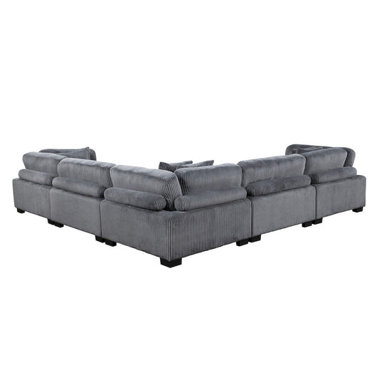 Homelegance  - Traverse 5-Piece Modular Sectional in Gray - 8555GYx2AC3CR  view 2