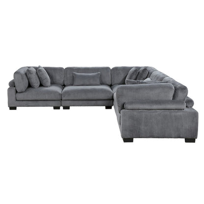Homelegance  - Traverse 5-Piece Modular Sectional in Gray - 8555GYx2AC3CR  view 9