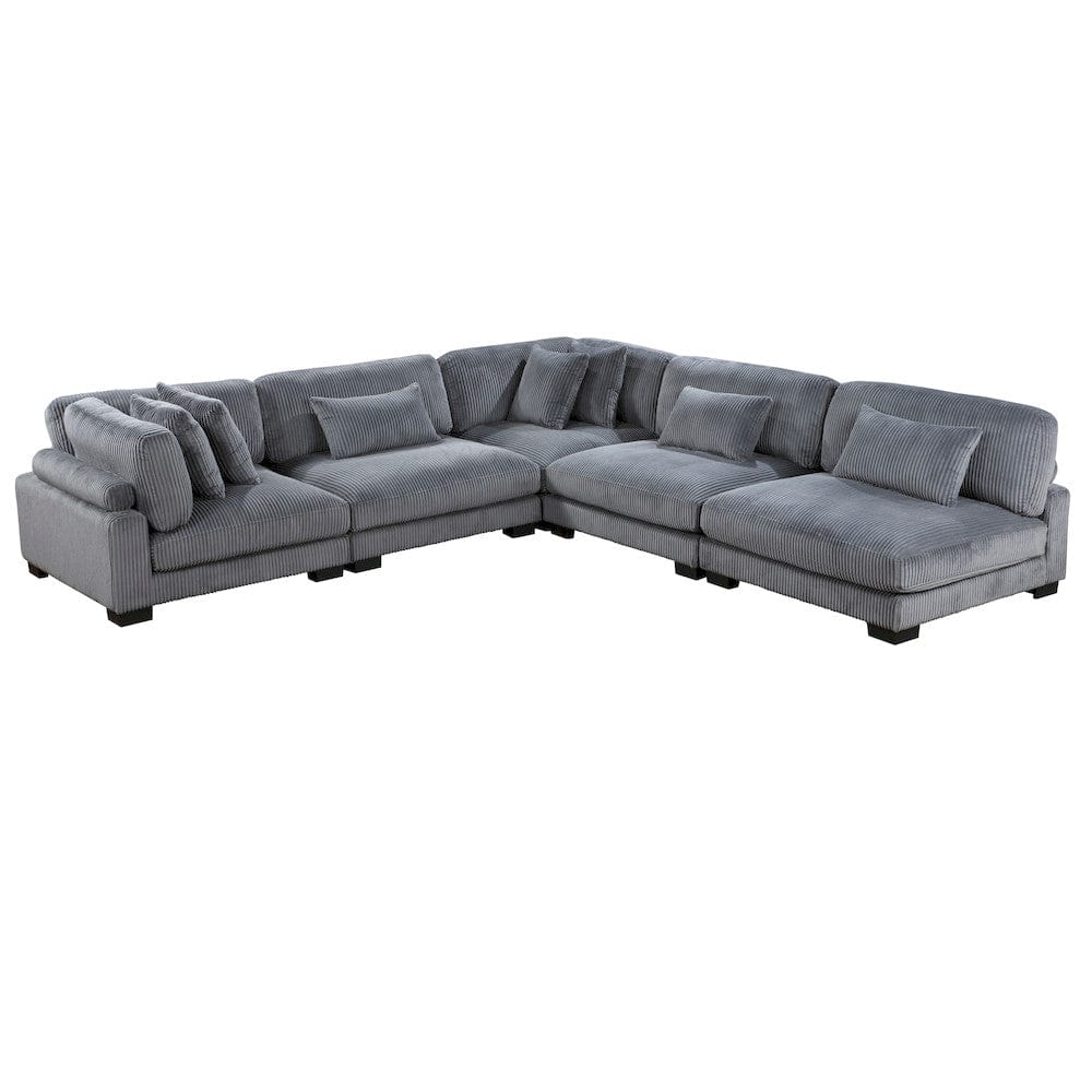 Homelegance  - Traverse 5-Piece Modular Sectional in Gray - 8555GYx5SC  view 1