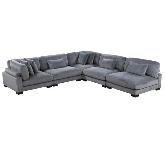 Homelegance  - Traverse 5-Piece Modular Sectional in Gray - 8555GYx5SC  view 1