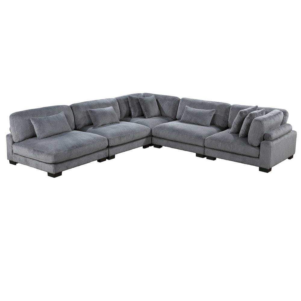 Homelegance  - Traverse 5-Piece Modular Sectional in Gray - 8555GYx5SC  view 4