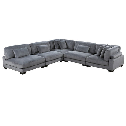 Homelegance  - Traverse 5-Piece Modular Sectional in Gray - 8555GYx5SC  view 4