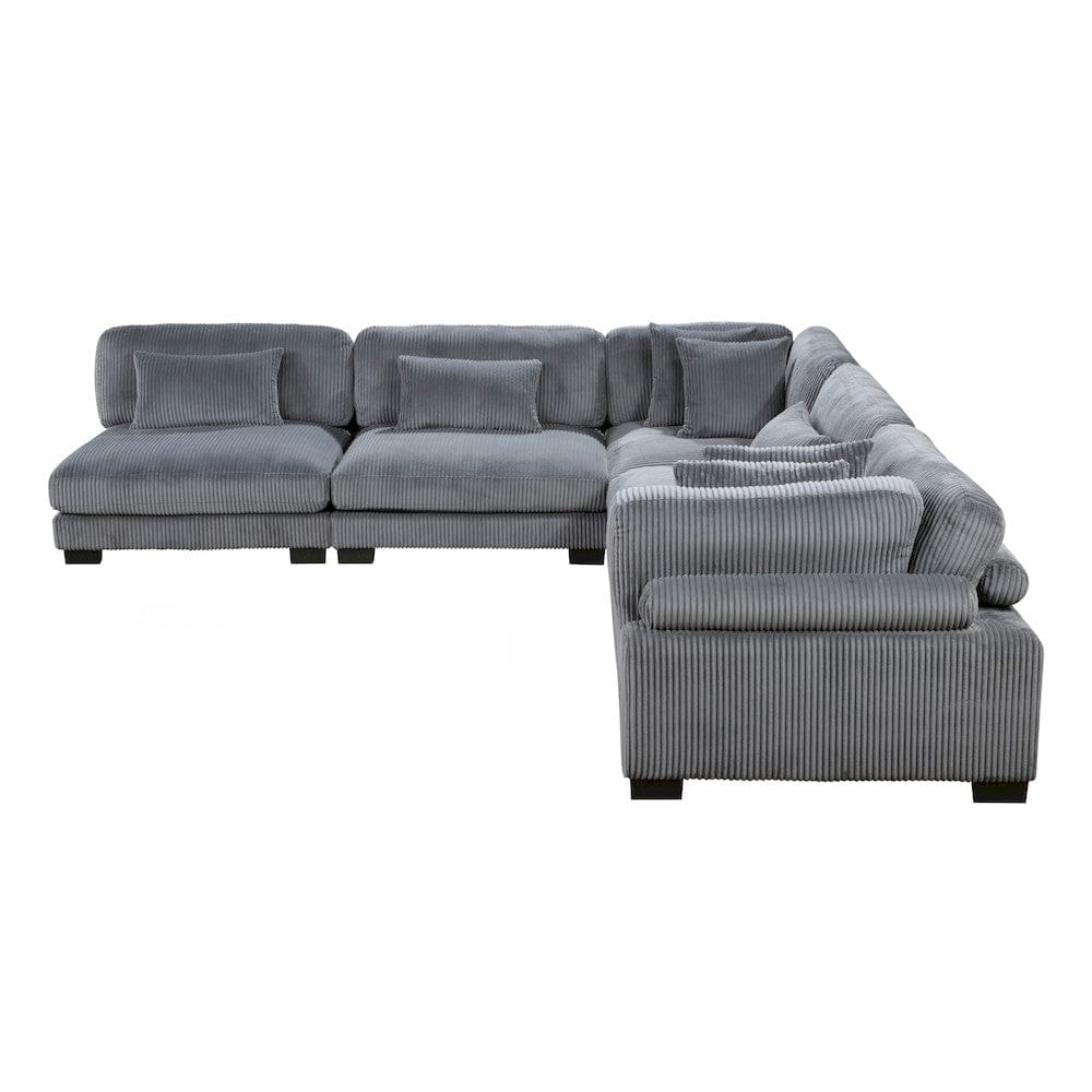 Homelegance  - Traverse 5-Piece Modular Sectional in Gray - 8555GYx5SC  view 6