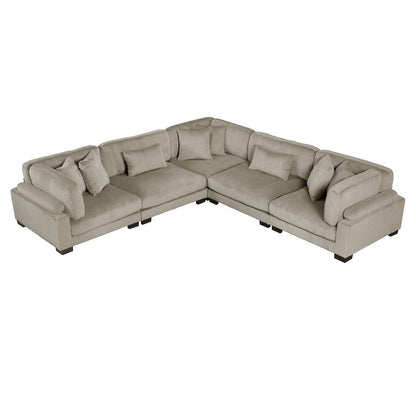 Homelegance  - Traverse 5-Piece Modular Sectional in Taupe - 8555GBx2AC3CR  view 1