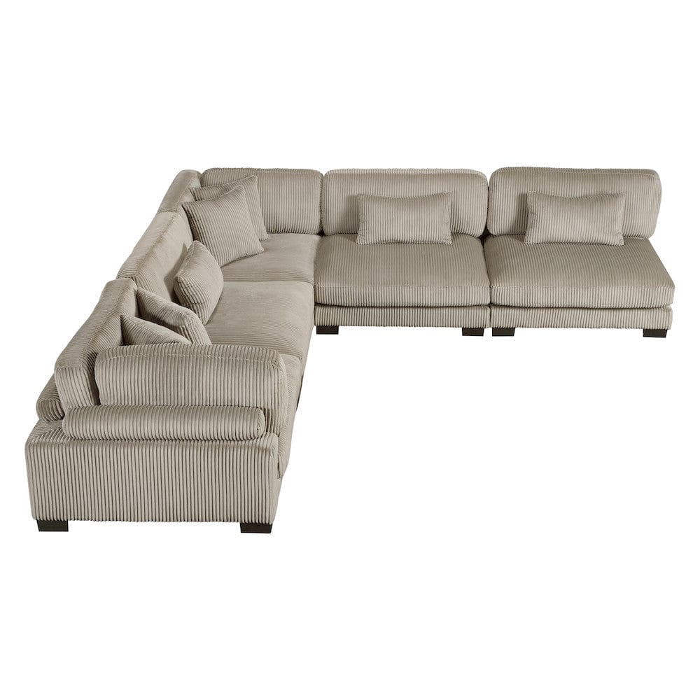 Homelegance  - Traverse 5-Piece Modular Sectional in Taupe - 8555GBx5SC  view 3