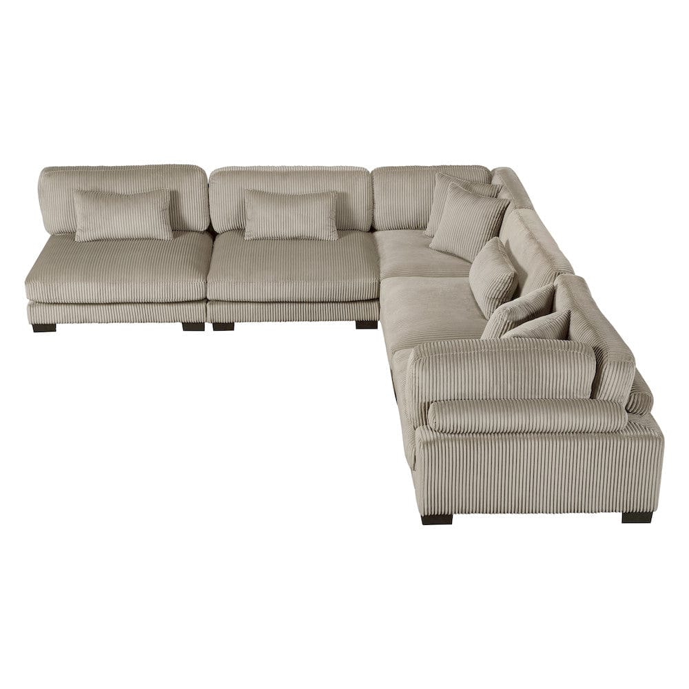 Homelegance  - Traverse 5-Piece Modular Sectional in Taupe - 8555GBx5SC  view 4
