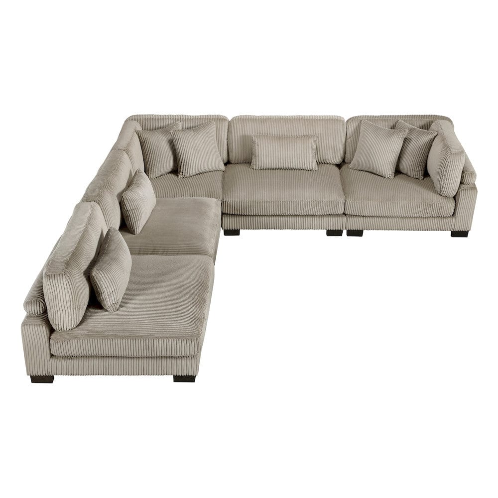 Homelegance  - Traverse 5-Piece Modular Sectional in Taupe - 8555GBx5SC  view 6