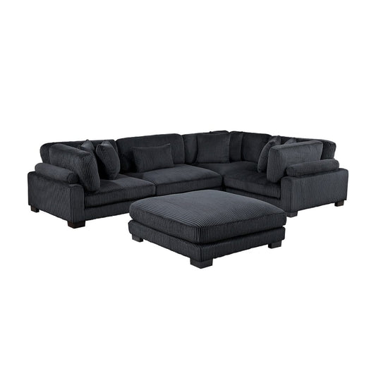 Homelegance  - Traverse 5-Piece Modular Sectional W/ Ottoman - 8555BKx3CRACOT  view 1