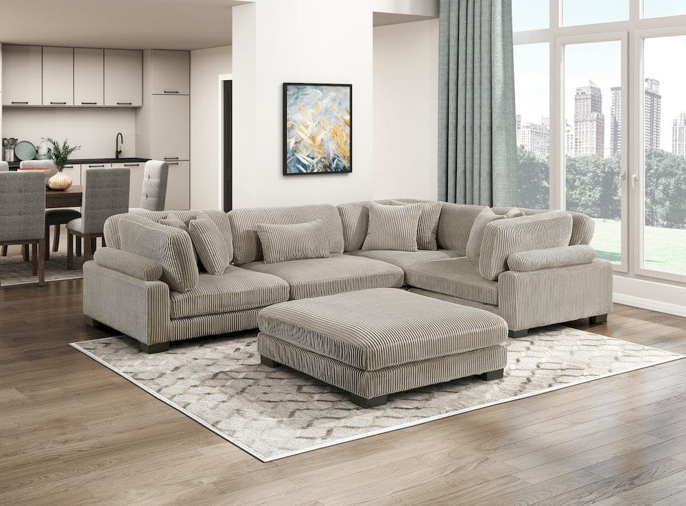 Homelegance  - Traverse 5-Piece Modular Sectional W/ Ottoman - 8555GBx3CRACOT  view 9