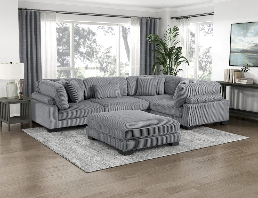 Homelegance  - Traverse 5-Piece Modular Sectional W/ Ottoman - 8555GYx3CRACOT  view 12