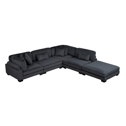 Homelegance  - Traverse 5-Piece Modular Sectional W/ Ottoman in Black - 8555BKx5OT  view 1