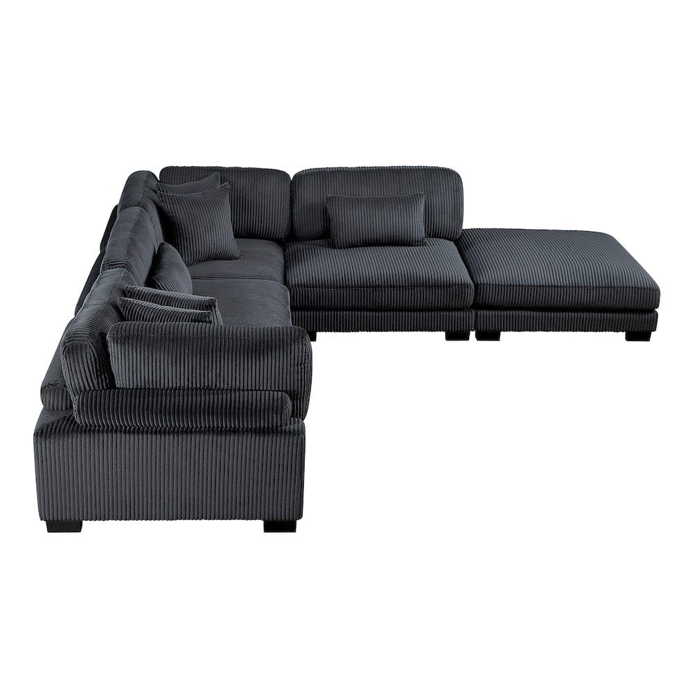 Homelegance  - Traverse 5-Piece Modular Sectional W/ Ottoman in Black - 8555BKx5OT  view 2