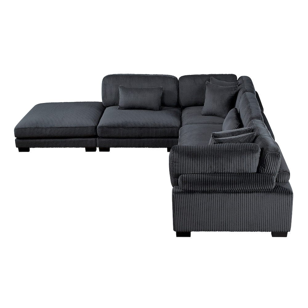 Homelegance  - Traverse 5-Piece Modular Sectional W/ Ottoman in Black - 8555BKx5OT  view 3