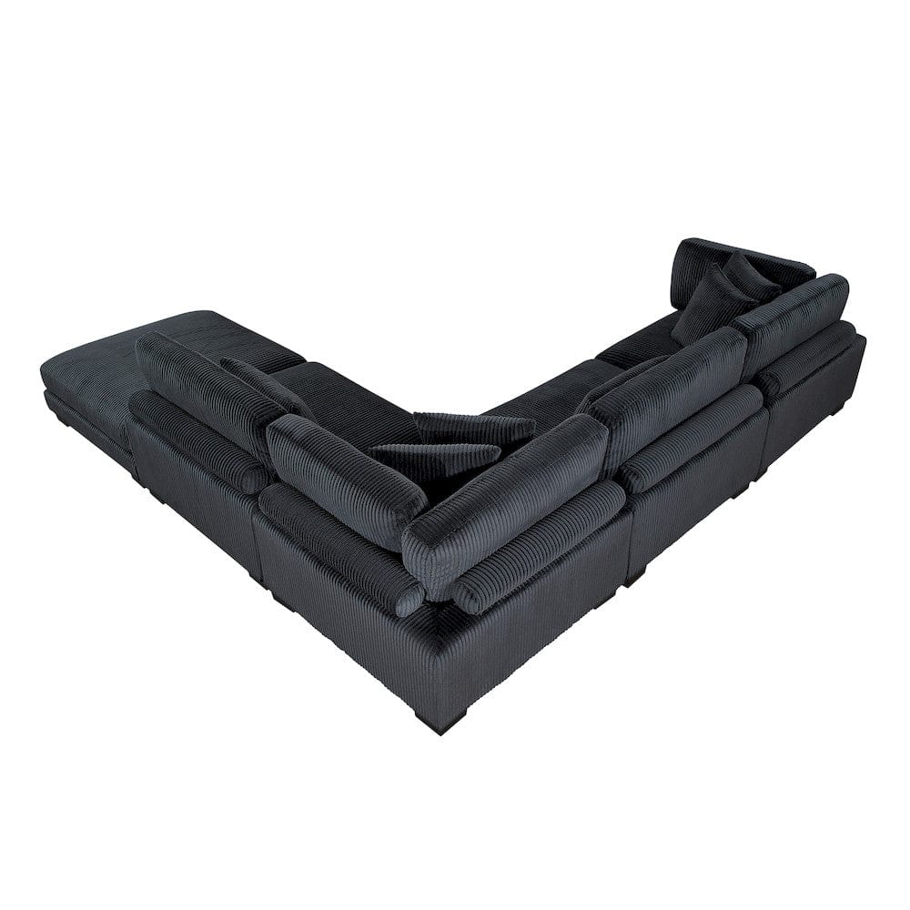 Homelegance  - Traverse 5-Piece Modular Sectional W/ Ottoman in Black - 8555BKx5OT  view 4