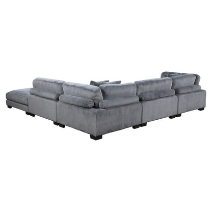 Homelegance  - Traverse 5-Piece Modular Sectional W/ Ottoman in Gray - 8555GYx5OT  view 2