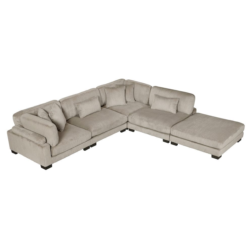 Homelegance  - Traverse 5-Piece Modular Sectional W/ Ottoman in Taupe - 8555GBx5OT  view 6