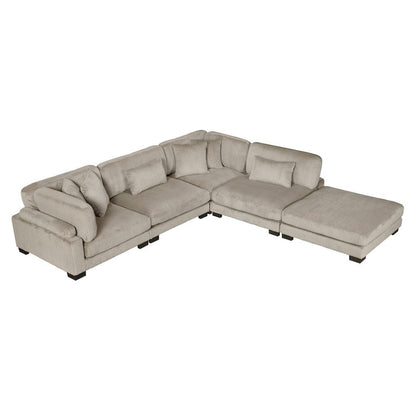 Homelegance  - Traverse 5-Piece Modular Sectional W/ Ottoman in Taupe - 8555GBx5OT  view 6