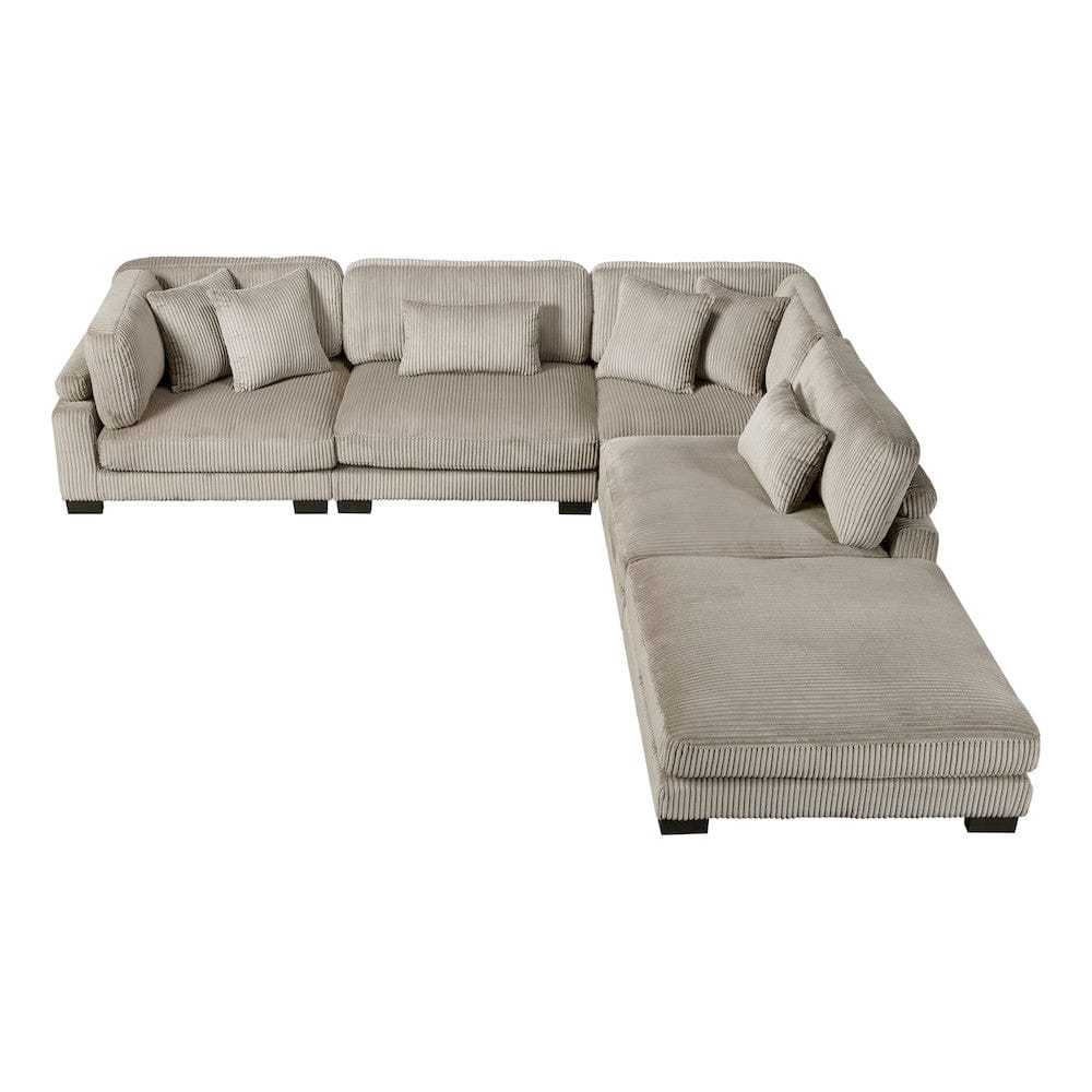 Homelegance  - Traverse 5-Piece Modular Sectional W/ Ottoman in Taupe - 8555GBx5OT  view 7