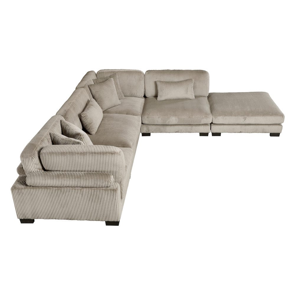 Homelegance  - Traverse 5-Piece Modular Sectional W/ Ottoman in Taupe - 8555GBx5OT  view 9