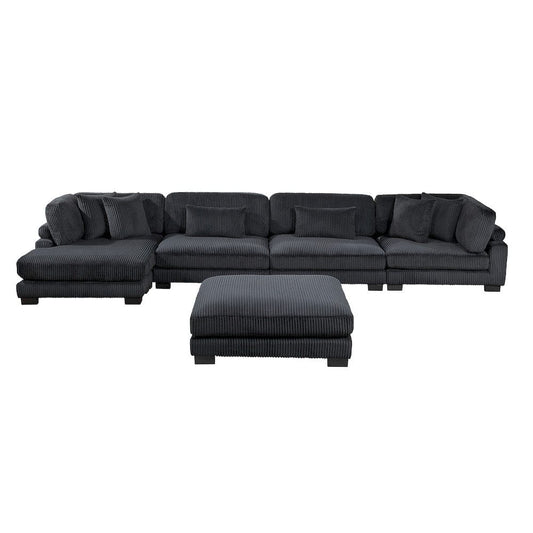 Homelegance  - Traverse 5-Piece Modular Sectional W/ Reversible Chaise and Ottoman - 8555BKxCR2ACVCOT  view 1