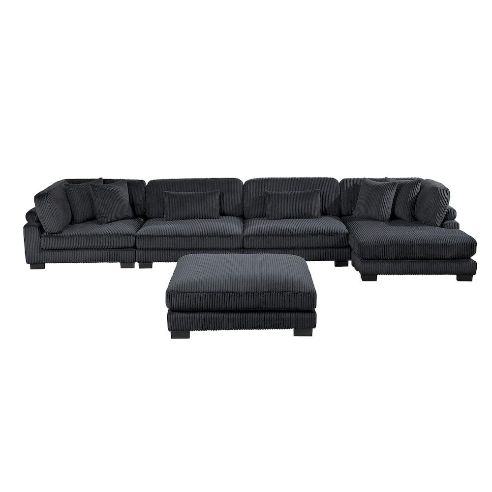 Homelegance  - Traverse 5-Piece Modular Sectional W/ Reversible Chaise and Ottoman - 8555BKxCR2ACVCOT  view 2