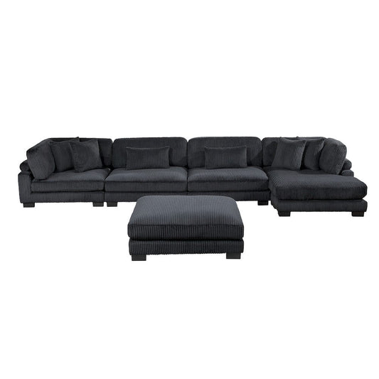 Homelegance  - Traverse 5-Piece Modular Sectional W/ Reversible Chaise and Ottoman - 8555BKxCR2ACVCOT  view 2