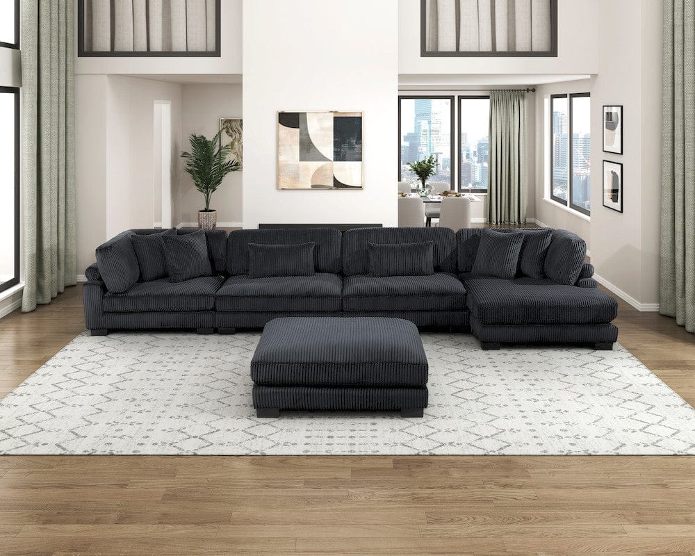 Homelegance  - Traverse 5-Piece Modular Sectional W/ Reversible Chaise and Ottoman - 8555BKxCR2ACVCOT  view 10