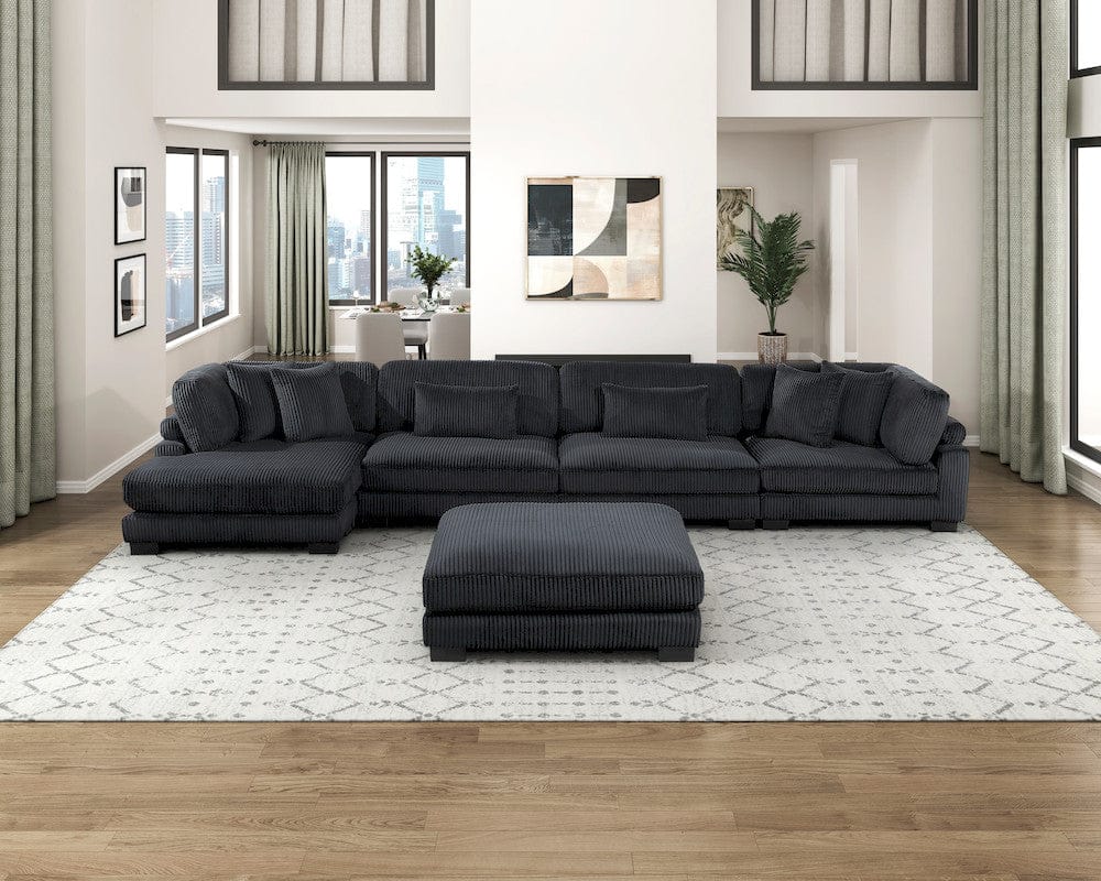 Homelegance  - Traverse 5-Piece Modular Sectional W/ Reversible Chaise and Ottoman - 8555BKxCR2ACVCOT  view 11