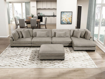 Homelegance  - Traverse 5-Piece Modular Sectional W/ Reversible Chaise and Ottoman - 8555GBxCR2ACVCOT  view 5