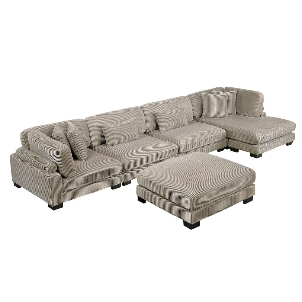 Homelegance  - Traverse 5-Piece Modular Sectional W/ Reversible Chaise and Ottoman - 8555GBxCR2ACVCOT  view 12