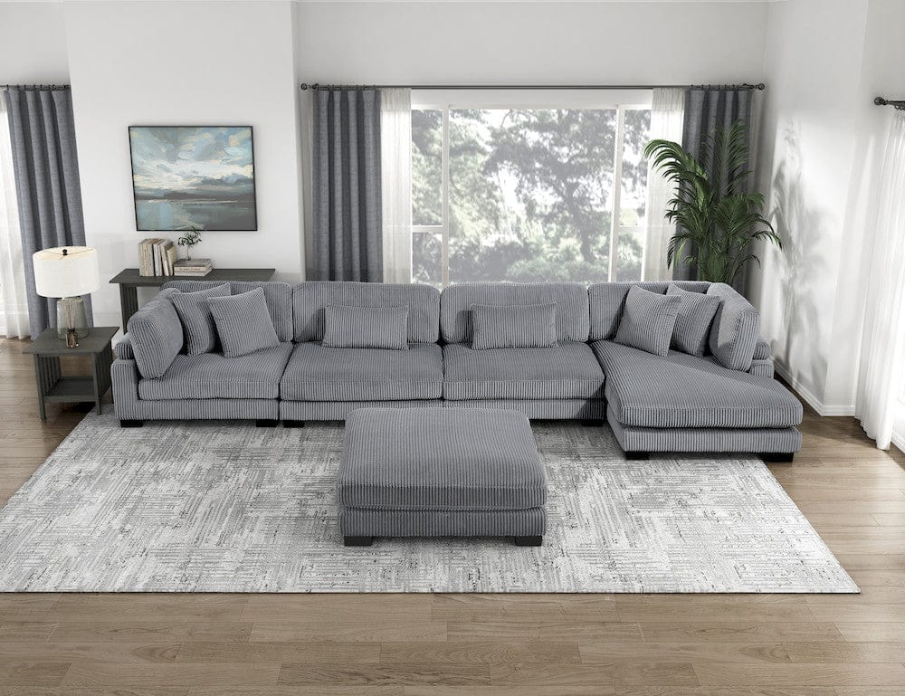 Homelegance  - Traverse 5-Piece Modular Sectional W/ Reversible Chaise and Ottoman - 8555GYxCR2ACVCOT  view 7