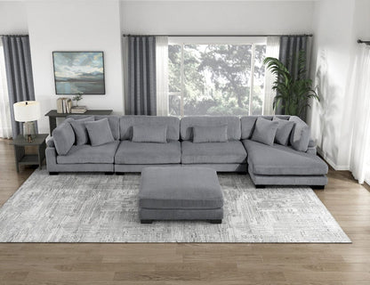 Homelegance  - Traverse 5-Piece Modular Sectional W/ Reversible Chaise and Ottoman - 8555GYxCR2ACVCOT  view 7