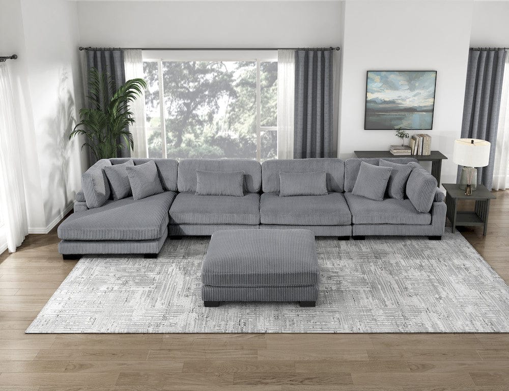 Homelegance  - Traverse 5-Piece Modular Sectional W/ Reversible Chaise and Ottoman - 8555GYxCR2ACVCOT  view 8